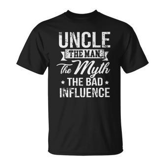 Uncle The Bad Influence Funny Unisex T-Shirt | Mazezy UK