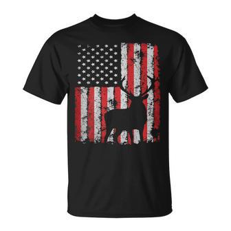 Usa Flag Day Deer Hunting 4Th July Patriotic Gift Unisex T-Shirt - Seseable
