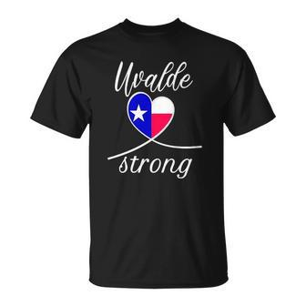 Uvalde Strong Tee End Gun Violence Texan Flag Heart Unisex T-Shirt | Mazezy
