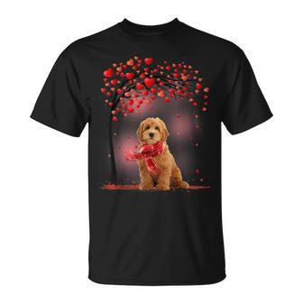 Valentines Day Goldendoodle Dog Tree Heart Puppy Dog Lover T-shirt - Thegiftio UK