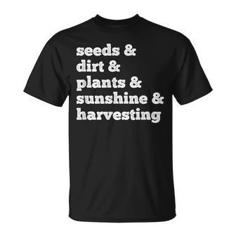 Vegetable Gardener Seeds Dirt Plants Sunshine Harvest T-shirt - Thegiftio UK