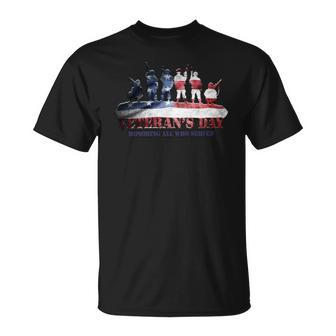 Veteran Veterans Day Honoring All Who Served 156 Navy Soldier Army Military Unisex T-Shirt - Monsterry UK