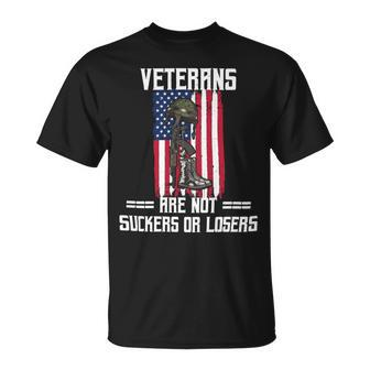 Veteran Veterans Day Us Veterans Respect Veterans Are Not Suckers Or Losers 189 Navy Soldier Army Military Unisex T-Shirt - Monsterry UK