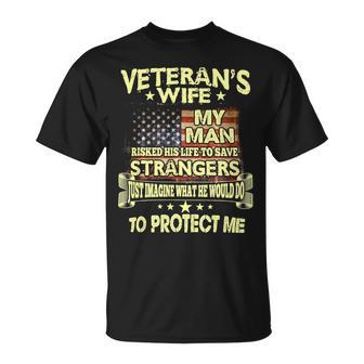 Veteran Veterans Day Wifewomens Proud Veterans Wife 123 Navy Soldier Army Military Unisex T-Shirt - Monsterry DE