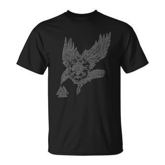 Viking Nordic Norse Mythology Raven & Runes Unisex T-Shirt | Mazezy