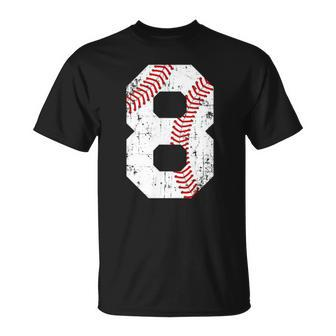 Vintage Baseball 8 Jersey Number Unisex T-Shirt