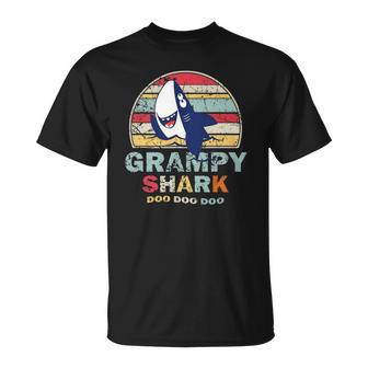 Vintage Grampy Shark Fathers Day Gift For Men Women Unisex T-Shirt | Mazezy