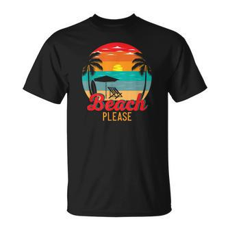 Vintage Retro Beach Please Beach Lover Summer Vacation T-shirt - Thegiftio UK