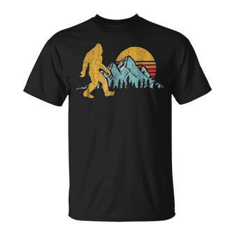 Vintage Retro Bigfoot Believe Silhouette Mountain Sun 234 Shirt Unisex T-Shirt | Favorety