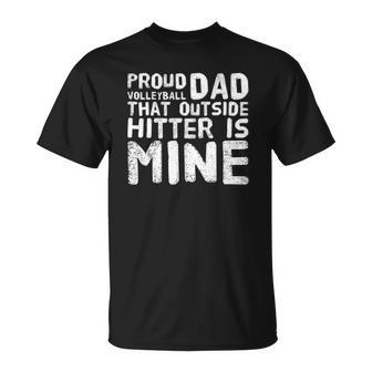 Volleyball Dad Of Outside Hitter Fathers Day Gift Unisex T-Shirt | Mazezy