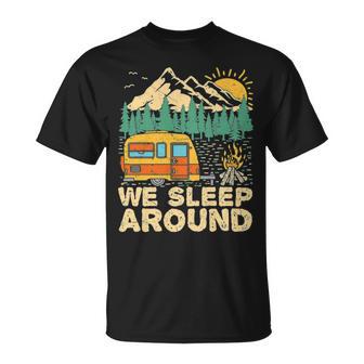 We Sleep Funny Camping Unisex T-Shirt | Favorety