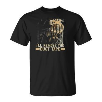 When I Want Your Opinion Ill Remove The Duct Tape Skeleton Grim Reaper Unisex T-Shirt | Mazezy