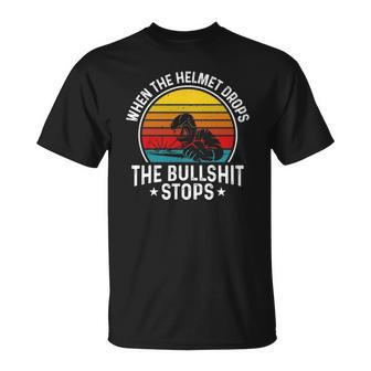 When The Helmet Drops The Bullshit Stops Welder Welding Mens Unisex T-Shirt | Mazezy