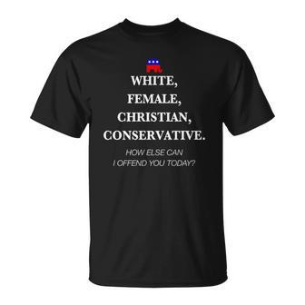 White Female Christian Conservative Republican Women Unisex T-Shirt | Mazezy