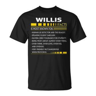 Willis Name Willis Facts T-Shirt - Seseable