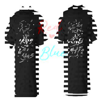 Wine Lover 4Th July Red Wine And Blue T-shirt - Thegiftio UK