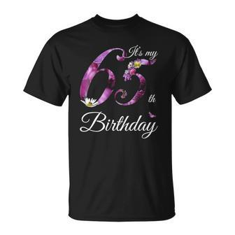 Womens 65 Years Old Floral 1957 Its My 65Th Birthday Gift Unisex T-Shirt | Mazezy