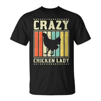 Womens Crazy Chicken Lady V3 Unisex T-Shirt - Seseable