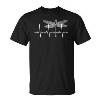 Womens Dragonfly Gifts For Women & Men - Dragonfly Lover Heartbeat Unisex T-Shirt | Mazezy