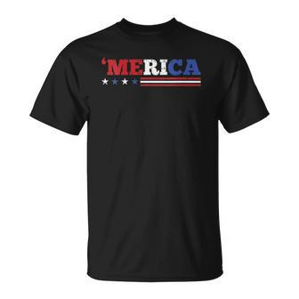 Womens Merica 4Th Of July Independence Day Patriotic American V-Neck Unisex T-Shirt | Mazezy UK