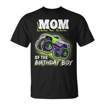 Womens Mom Of The Birthday Boy Monster Truck Birthday Novelty Gift Unisex T-Shirt - Seseable