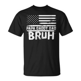 Womens Papa Daddy Dad Bruh Fathers Day 4Th Of July Usa Vintage 2022 Unisex T-Shirt - Seseable