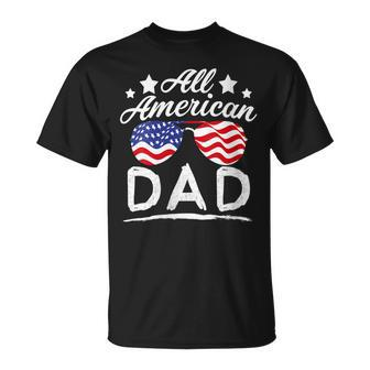 Womens Patriotic All American Dad Father 4Th Of July Dad Unisex T-Shirt - Seseable