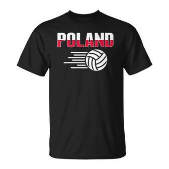 Womens Poland Volleyball Lovers Jersey - Polish Flag Sport Fans Unisex T-Shirt | Mazezy
