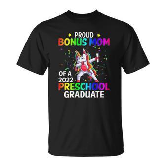 Womens Proud Bonus Mom Of A 2022 Preschool Graduate Unicorn Unisex T-Shirt | Mazezy