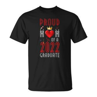 Womens Proud Mom Of A 2022 Graduate Graduation 2022 Mother Red Unisex T-Shirt | Mazezy