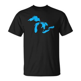 Womens State Of Michigan Great Lakes Water Map Unisex T-Shirt | Mazezy