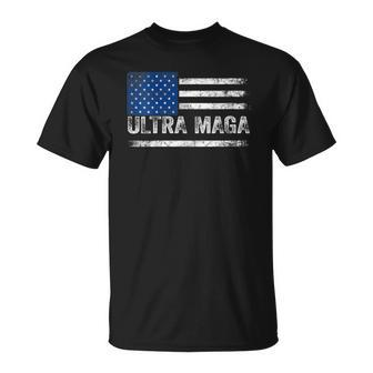 Womens Ultra Maga Us Flag Top American Ultra Mega Unisex T-Shirt | Mazezy