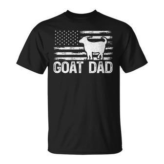 Womens Vintage Goat Dad Retro American Flag Goat 4Th Of July Unisex T-Shirt - Seseable