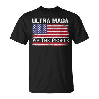 Womens We Are The People Men And Women Vintage Usa Flag Ultra Mega Unisex T-Shirt - Seseable