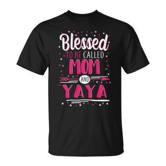 Yaya Grandma Blessed To Be Called Mom And Yaya T-Shirt - Seseable