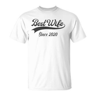 2Nd Wedding Aniversary Gift For Her - Best Wife Since 2020 Married Couples Unisex T-Shirt | Mazezy