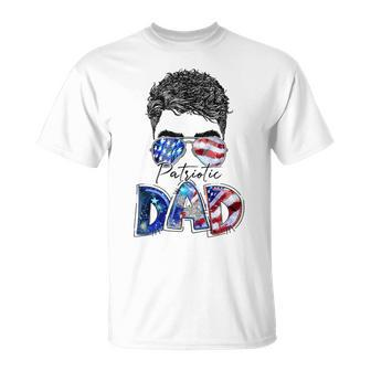 4Th Of July American Flag Dad Life Patriotic Dad Daddy Unisex T-Shirt - Seseable