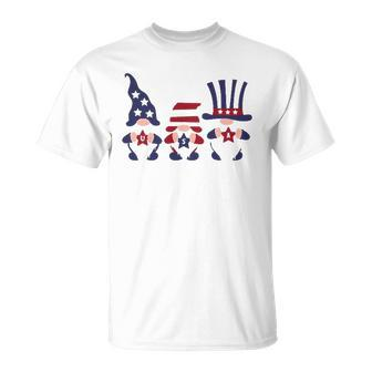 4Th Of July Patriotic Gnomes American Usa Flag Unisex T-Shirt | Mazezy