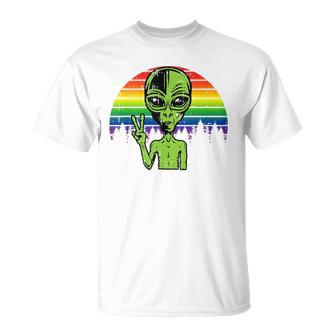 Alien Peace Lgbt Gay Pride Costume Retro Halloween T-shirt - Thegiftio UK