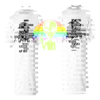 Alien Peace Lgbt Gay Pride Costume Retro Halloween T-shirt - Thegiftio