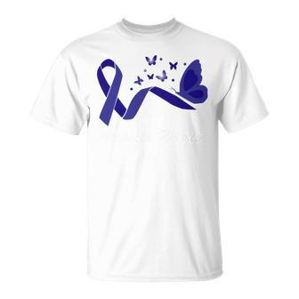 Alopecia Warrior Butterfly Blue Ribbon Alopecia Support Alopecia Awareness Unisex T-Shirt | Favorety DE