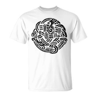 Ancient Viking Serpent Amulet For Nordic Lore Lovers Unisex T-Shirt | Seseable CA