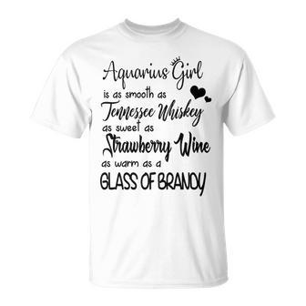 Aquarius Girl Is As Sweet As Strawberry Unisex T-Shirt - Seseable