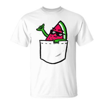 Awesome Hang Loose Summer Watermelon In A Pocket Unisex T-Shirt | Mazezy