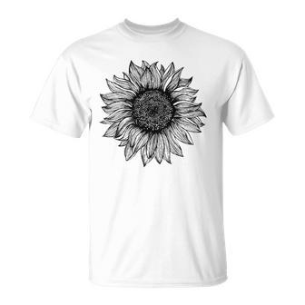 Be Kind Sunflower Minimalistic Flower Plant Artwork Unisex T-Shirt | Mazezy