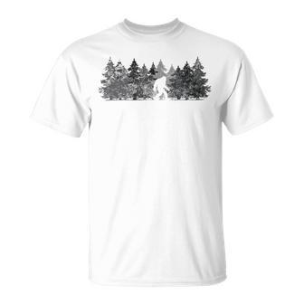 Bigfoot In The Forest Unisex T-Shirt | Favorety