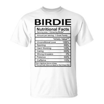 Birdie Grandma Birdie Nutritional Facts T-Shirt - Seseable