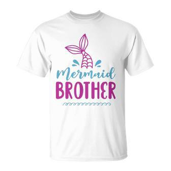 Birthday Mermaid Brother Matching Family For Boys Unisex T-Shirt | Mazezy