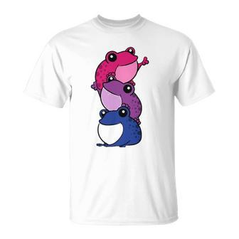 Bisexual Frog Bi Pride Lgbtq Cottagecore Kawaii Unisex T-Shirt | Mazezy