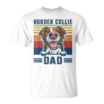 Border Collie Dad Father Retro Border Collie Dog Dad T-shirt - Thegiftio UK